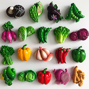 3d resin vegetable fridge magnet