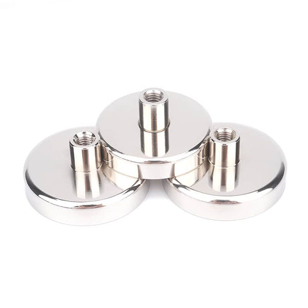 D10 D12 D16 Circular Strong Neodymium Pot Magnet With Female Thread Hole