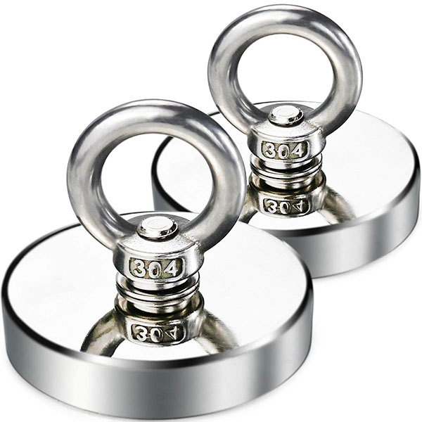 D75 Strong Neodymium Fishing Magnets with Countersunk Hole Eyebolt