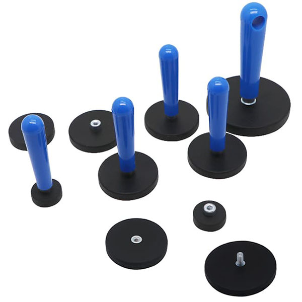 Rubber Coated Neodymium Pot Magnet Permanent Rare Earth Base Rubber Magnet Handle Mounting