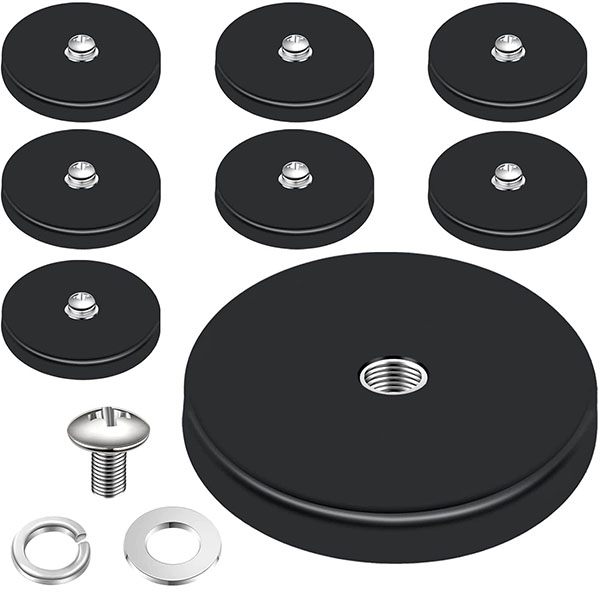 Neodymium Magnet Base with Rubber Coating Anti Scratch Magnet M6 Male Thread