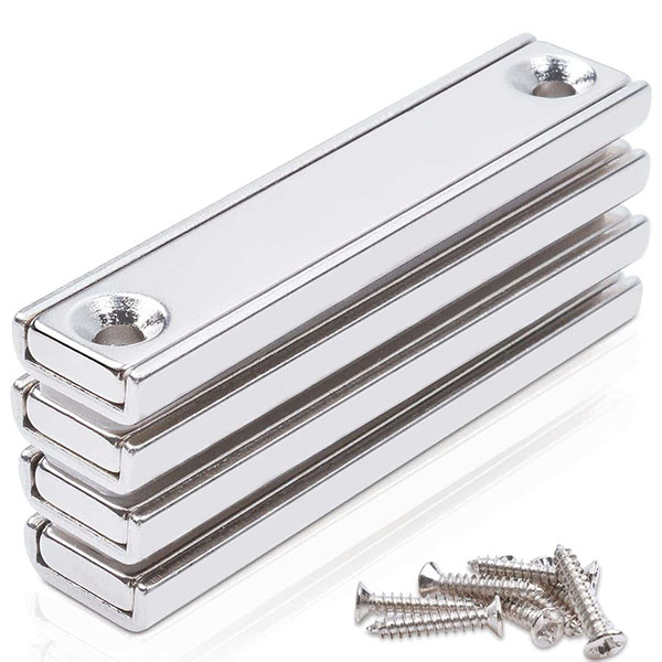 Neodymium Rectangular Pot Magnets Strong Rare Earth Magnets Heavy Duty with Countersunk Hole and Screws