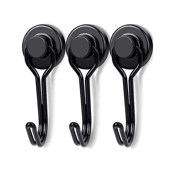 Black Swivel Magnet Hooks Neodymium Magnets with Hooks 25LBS