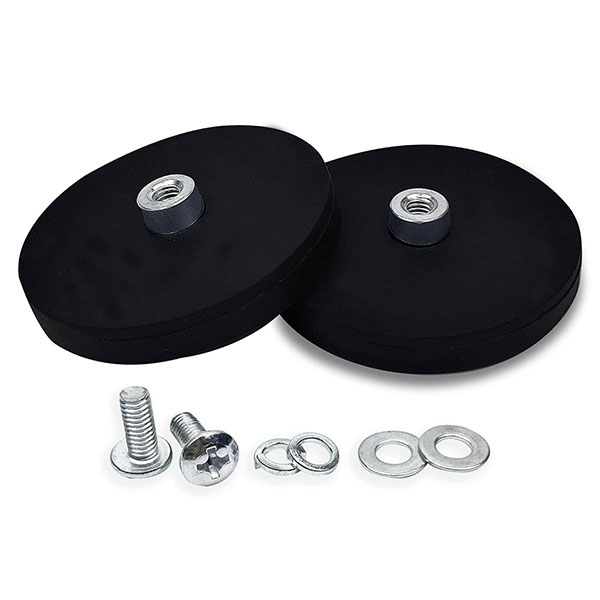 Rubber Coated Magnets 20LBS Neodymium Magnet Base with M4 Female Threaded