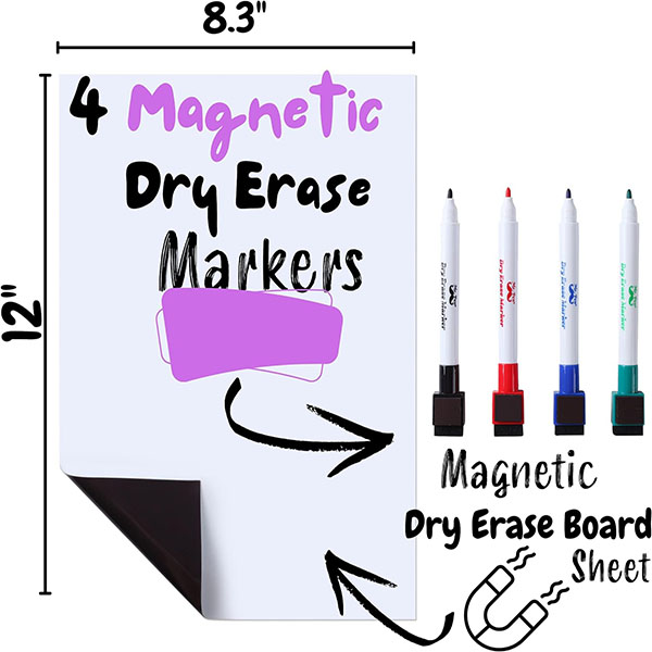 Magnetic Dry Erase Whiteboard 12" x 8.3" Whiteboard Dry Erase Board Magnetic
