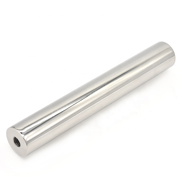 Neodymium filter magnetic bar D25*200 with M8*15 8000gauss 9000gauss one side has thread hole